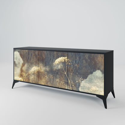 GENTLE POWER 3-Door Sideboard in Black Finish