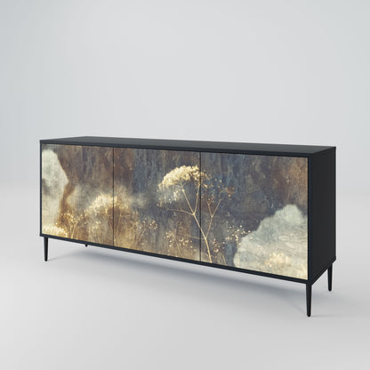 GENTLE POWER 3-Door Sideboard in Black Finish