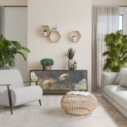 GENTLE POWER 3-Door Sideboard in Black Finish