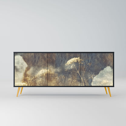 GENTLE POWER 3-Door Sideboard in Black Finish