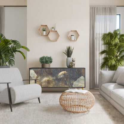 GENTLE POWER 3-Door Sideboard in Black Finish