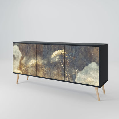 GENTLE POWER 3-Door Sideboard in Black Finish