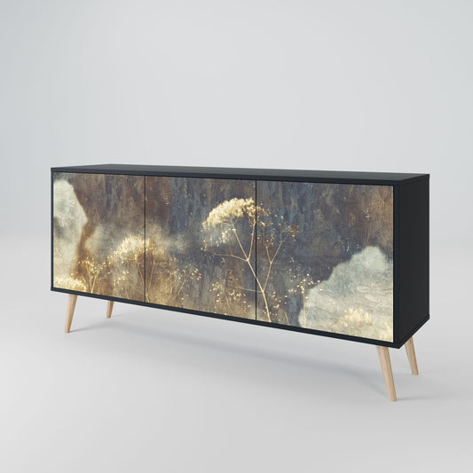 GENTLE POWER 3-Door Sideboard in Black Finish