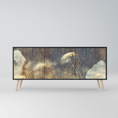 GENTLE POWER 3-Door Sideboard in Black Finish