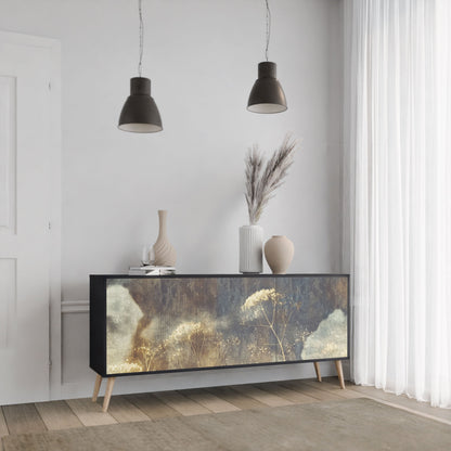 GENTLE POWER 3-Door Sideboard in Black Finish