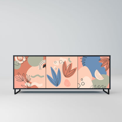 PASTEL DESTINY 3-Door Sideboard in Black Finish