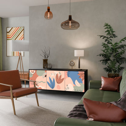 PASTEL DESTINY 3-Door Sideboard in Black Finish