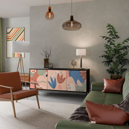 PASTEL DESTINY 3-Door Sideboard in Black Finish