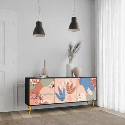 PASTEL DESTINY 3-Door Sideboard in Black Finish