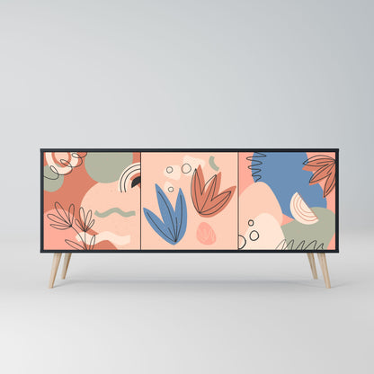 PASTEL DESTINY 3-Door Sideboard in Black Finish