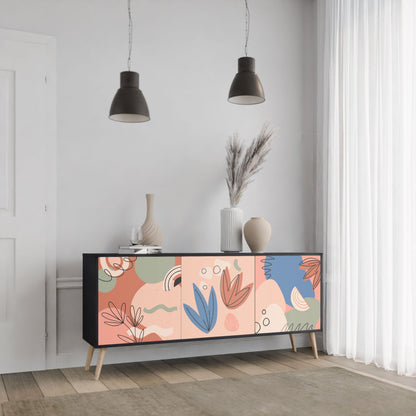 PASTEL DESTINY 3-Door Sideboard in Black Finish