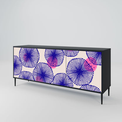 MAGIC NATURE 3-Door Sideboard in Black Finish