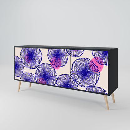 MAGIC NATURE 3-Door Sideboard in Black Finish