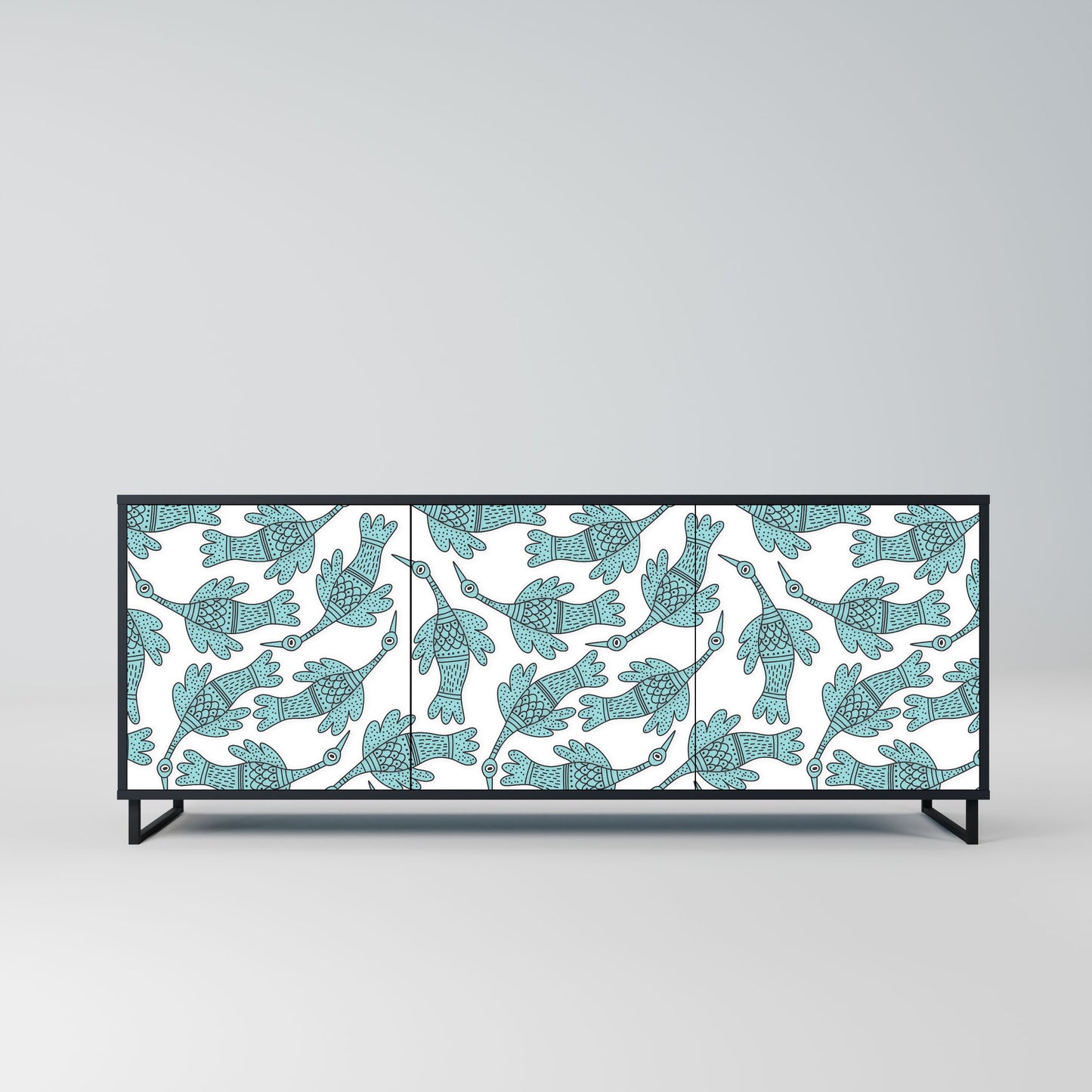 WATERSPOUT SONGIBIRD 3-Door Sideboard in Black Finish