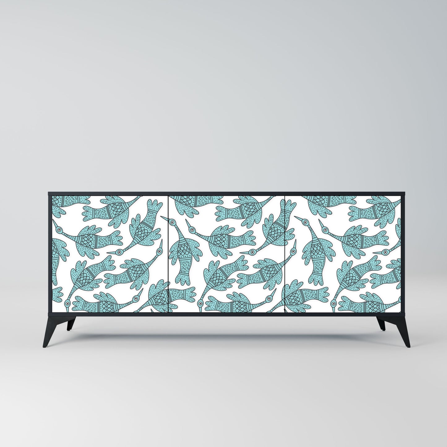 WATERSPOUT SONGIBIRD 3-Door Sideboard in Black Finish