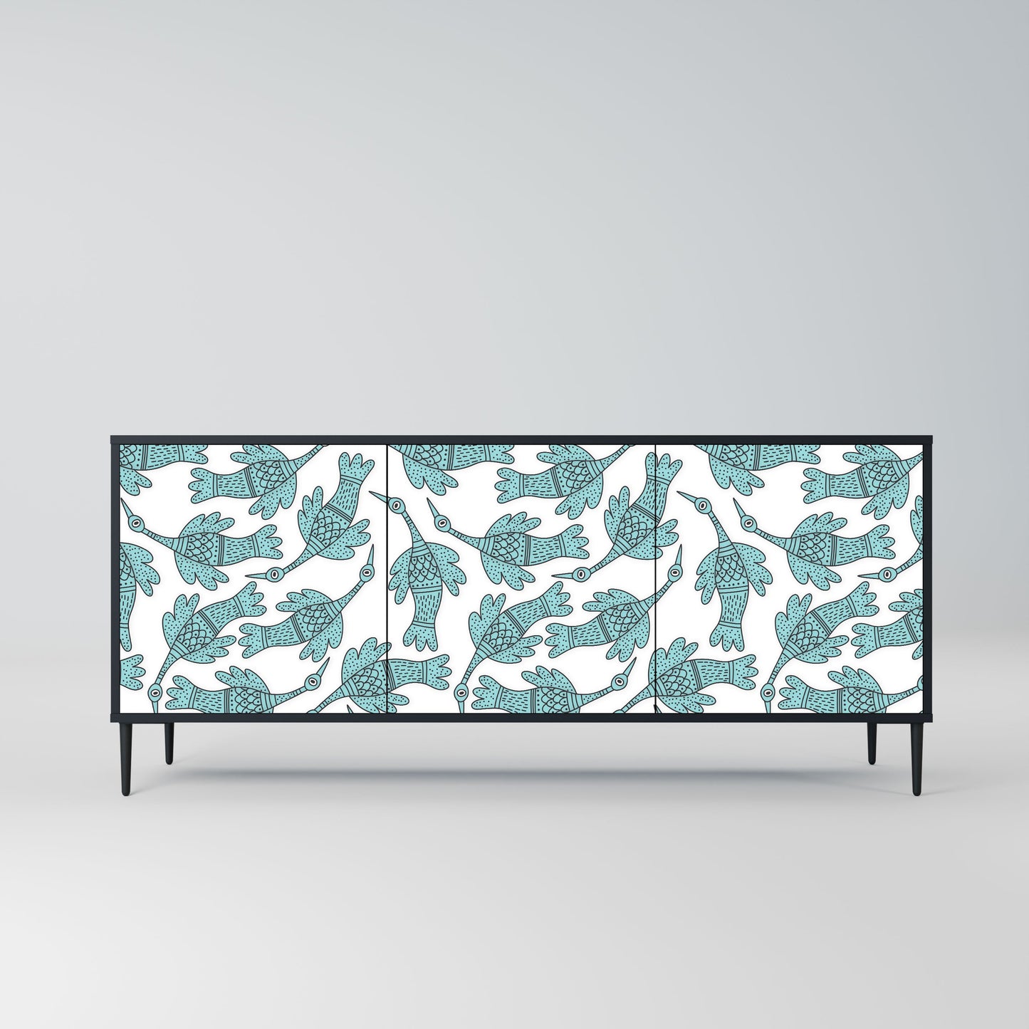 WATERSPOUT SONGIBIRD 3-Door Sideboard in Black Finish