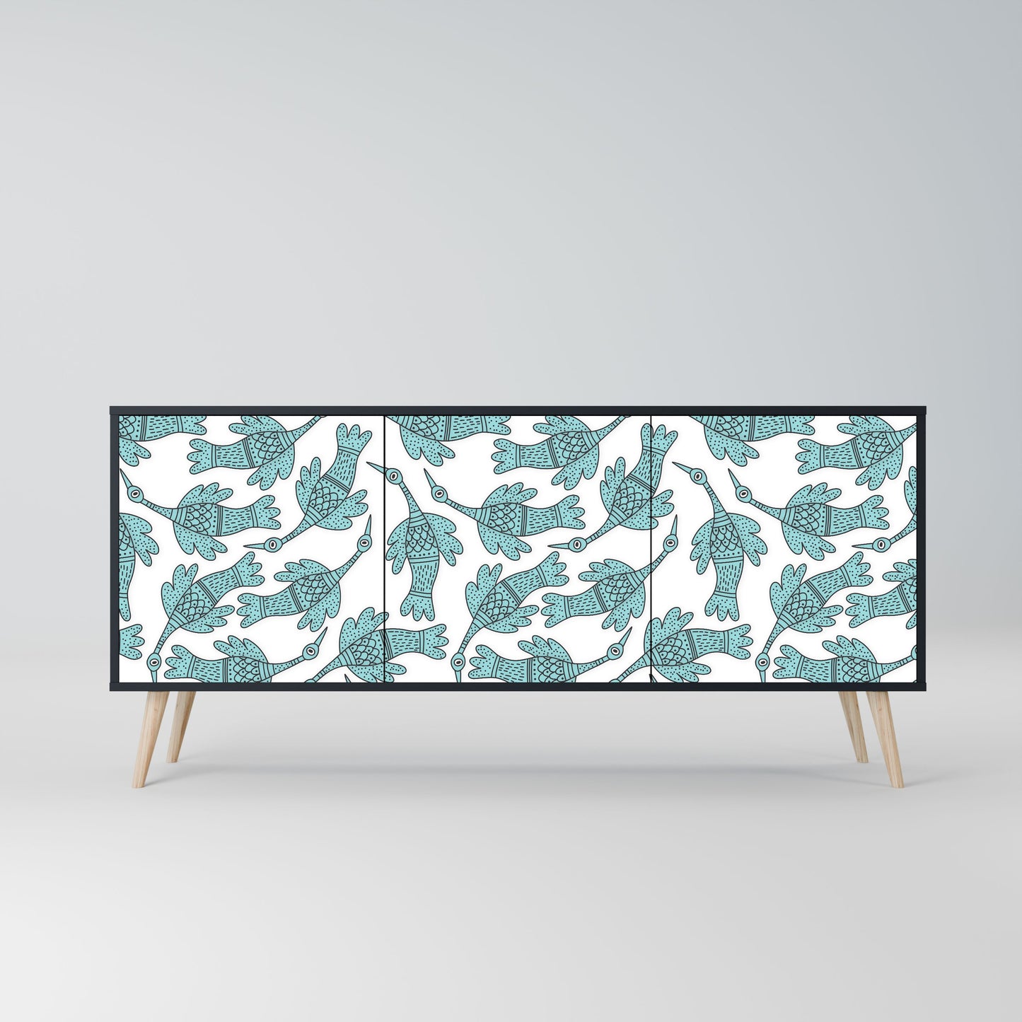 WATERSPOUT SONGIBIRD 3-Door Sideboard in Black Finish