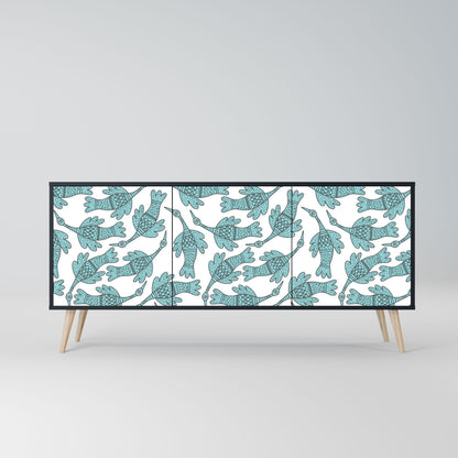 WATERSPOUT SONGIBIRD 3-Door Sideboard in Black Finish