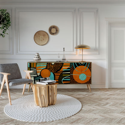 GEODE GLIMMER 3-Door Sideboard in Oak Effect