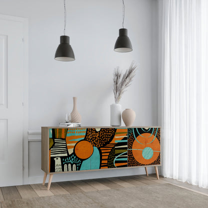 GEODE GLIMMER 3-Door Sideboard in Oak Effect