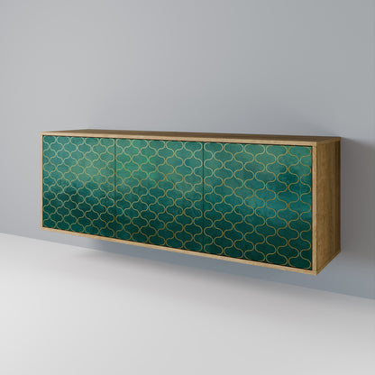 TESSELATED GREENERY 3-Door Sideboard in Oak Effect