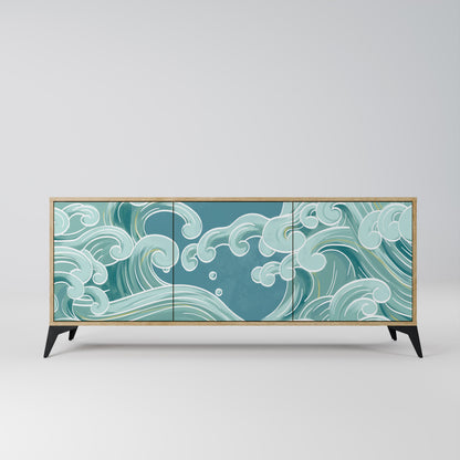 ASIAN SWAY 3-Door Sideboard in Oak Effect