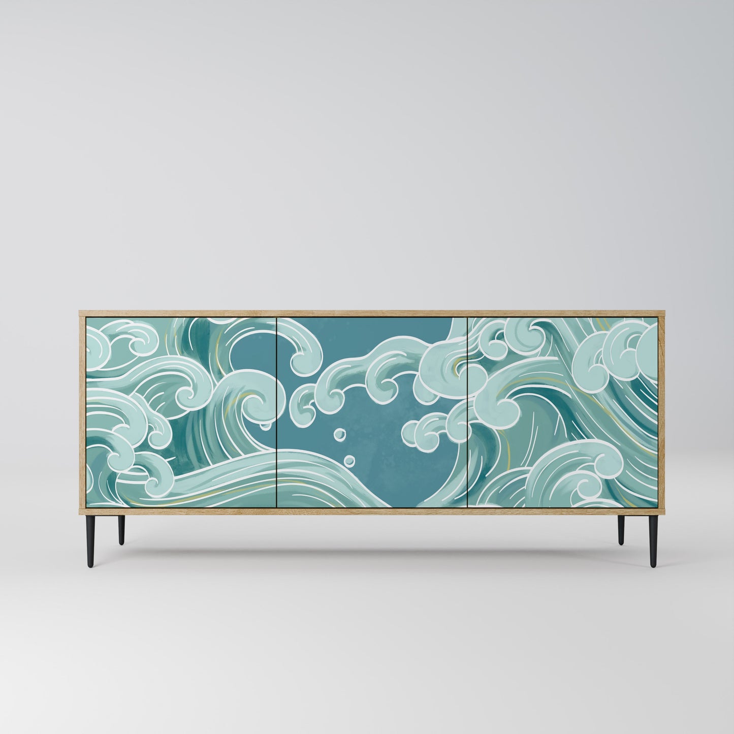 ASIAN SWAY 3-Door Sideboard in Oak Effect