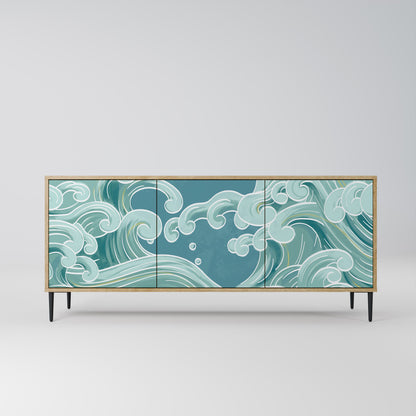 ASIAN SWAY 3-Door Sideboard in Oak Effect