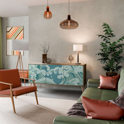 ASIAN SWAY 3-Door Sideboard in Oak Effect