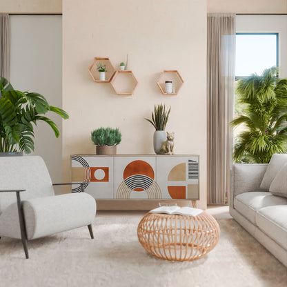 SPACE AROUND 3-Door Sideboard in Oak Effect