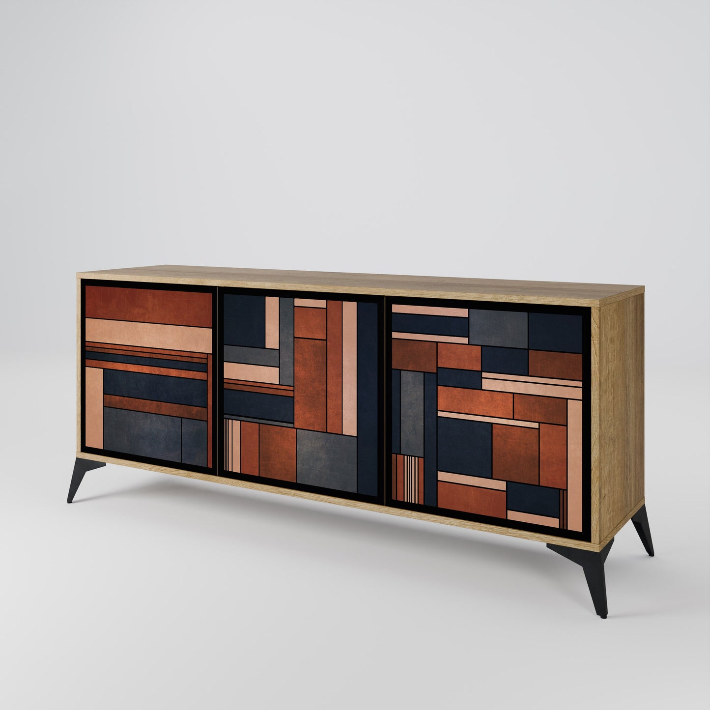 INTREPID FORMATION 3-Door Sideboard in Oak Effect