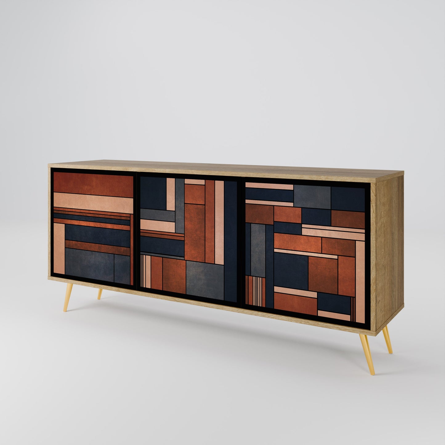 INTREPID FORMATION 3-Door Sideboard in Oak Effect
