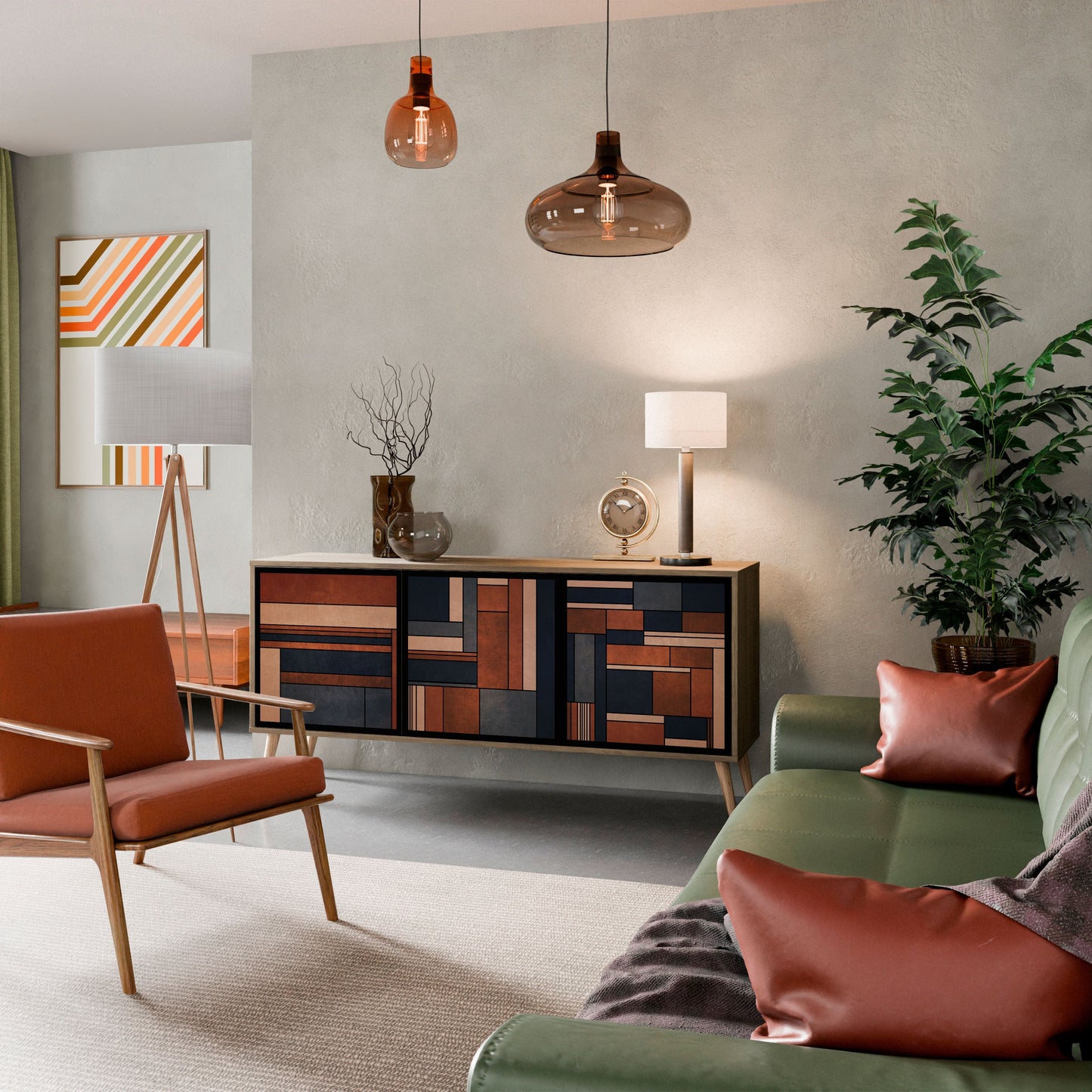 INTREPID FORMATION 3-Door Sideboard in Oak Effect