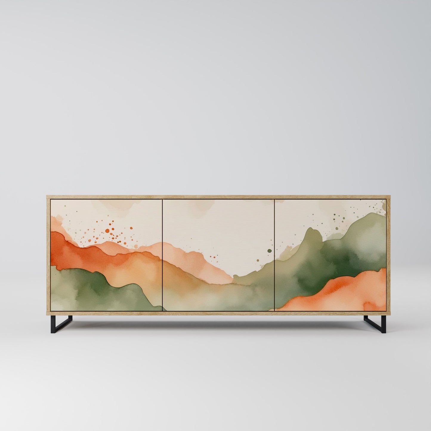 WATERCOLOUR PEAKS 3-Door Sideboard in Oak Effect