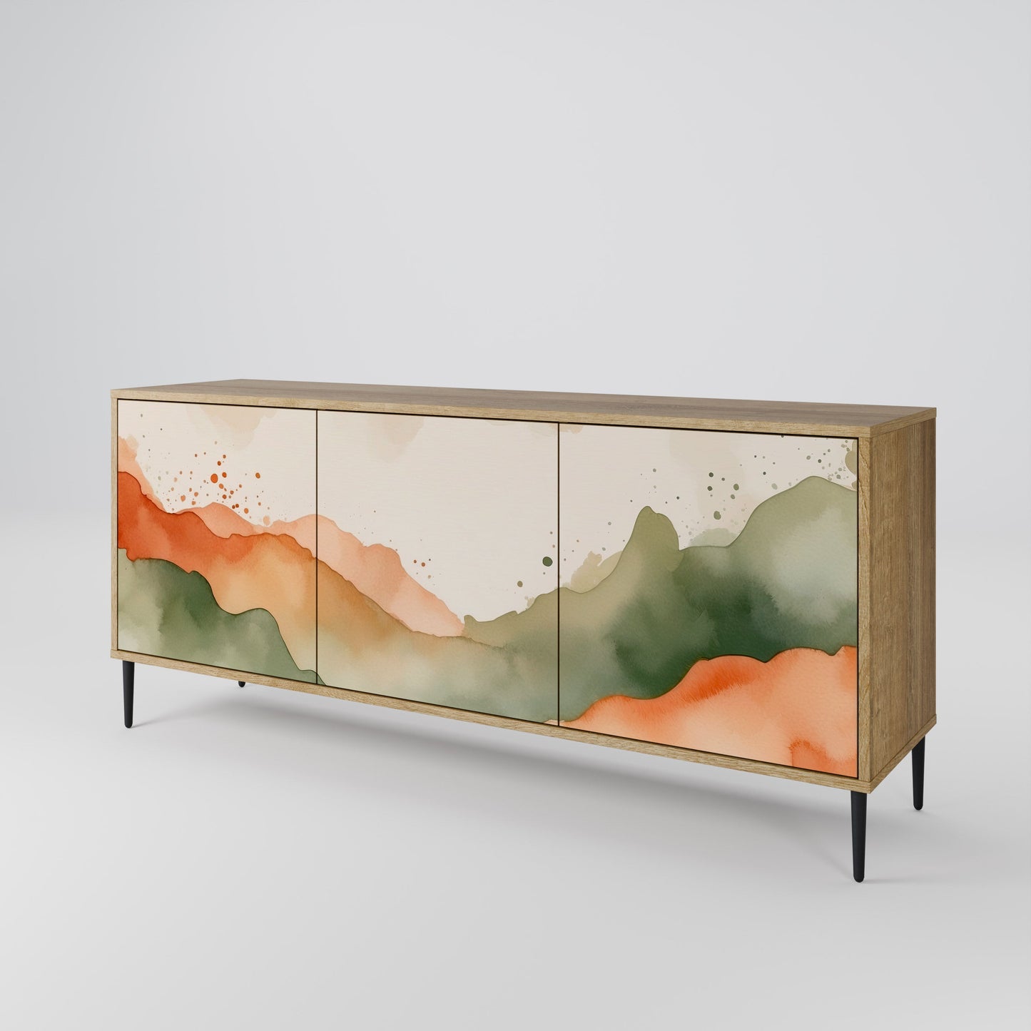 WATERCOLOUR PEAKS 3-Door Sideboard in Oak Effect