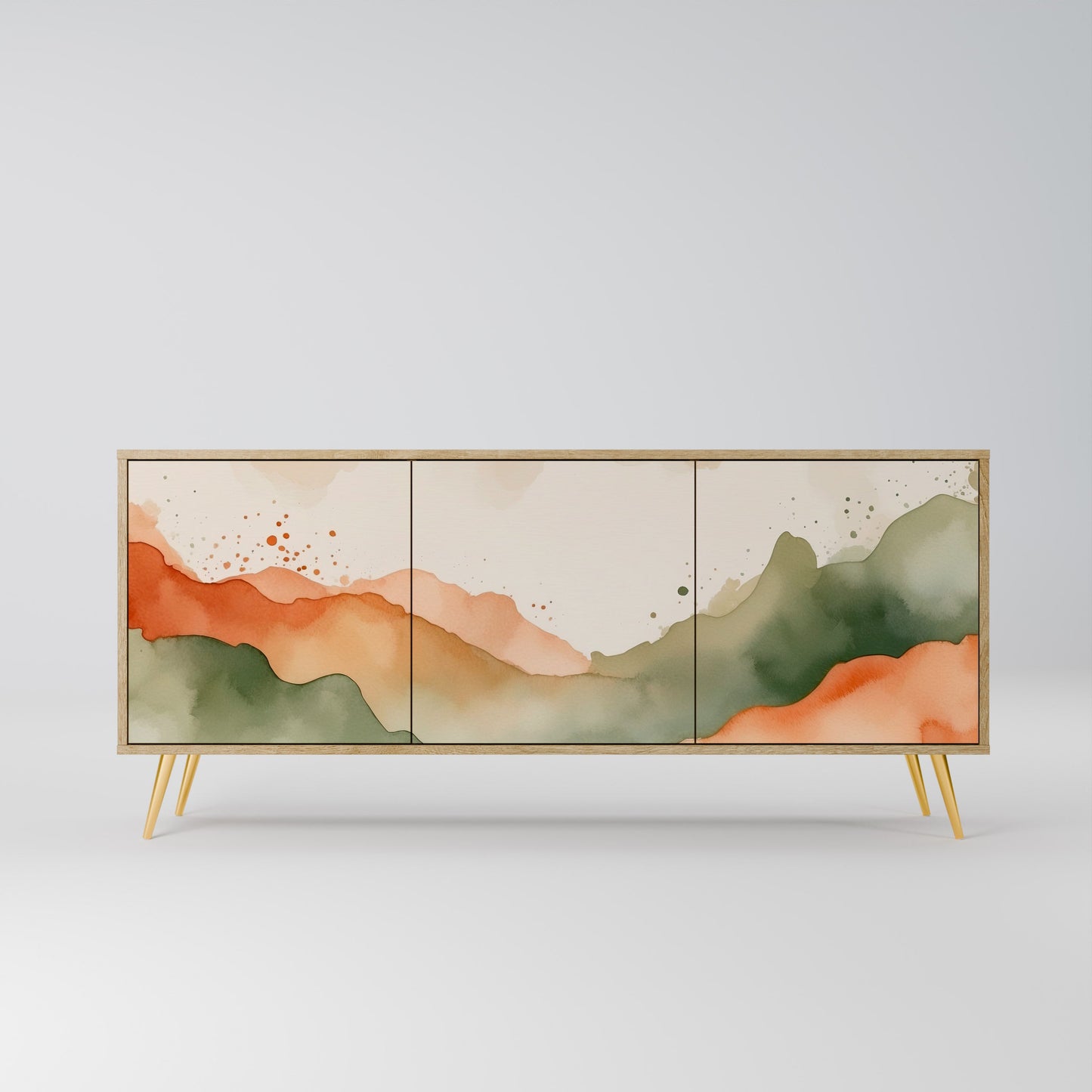 WATERCOLOUR PEAKS 3-Door Sideboard in Oak Effect