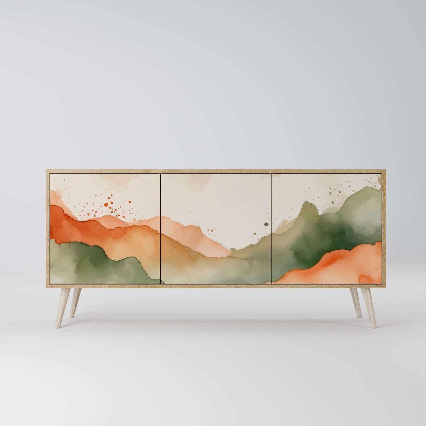 WATERCOLOUR PEAKS 3-Door Sideboard in Oak Effect