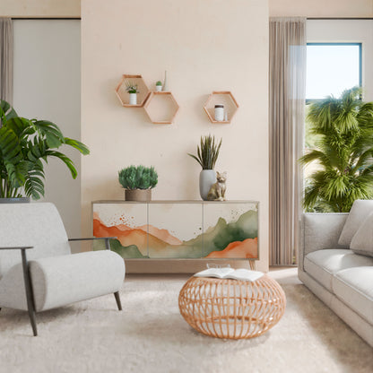 WATERCOLOUR PEAKS 3-Door Sideboard in Oak Effect