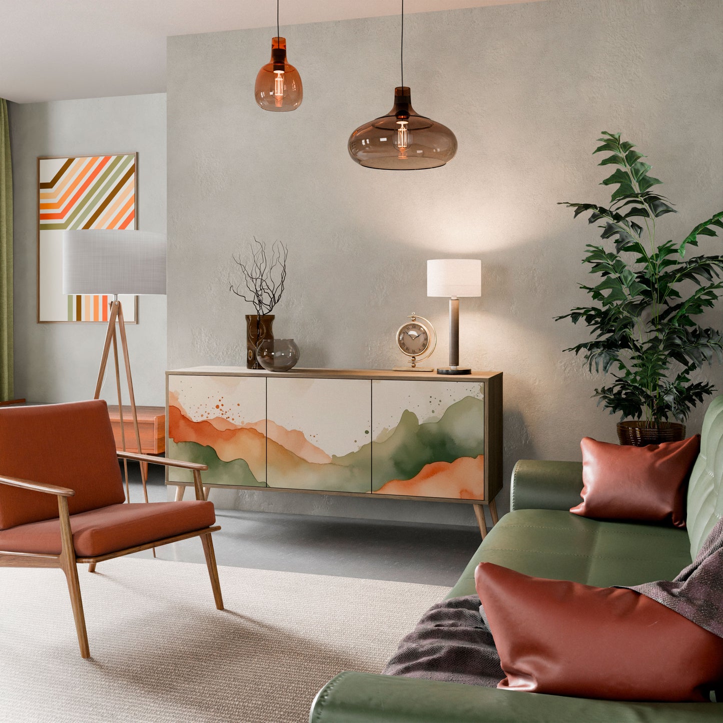 WATERCOLOUR PEAKS 3-Door Sideboard in Oak Effect