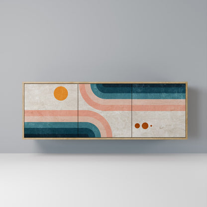 TWO HALVES 3-Door Sideboard in Oak Effect