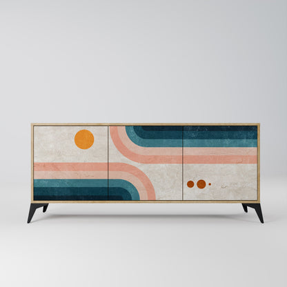 TWO HALVES 3-Door Sideboard in Oak Effect