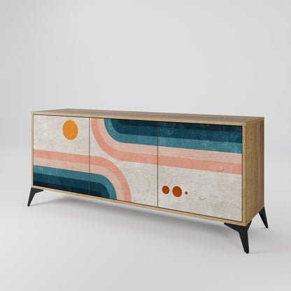 TWO HALVES 3-Door Sideboard in Oak Effect