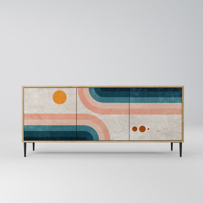 TWO HALVES 3-Door Sideboard in Oak Effect