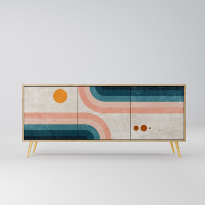 TWO HALVES 3-Door Sideboard in Oak Effect