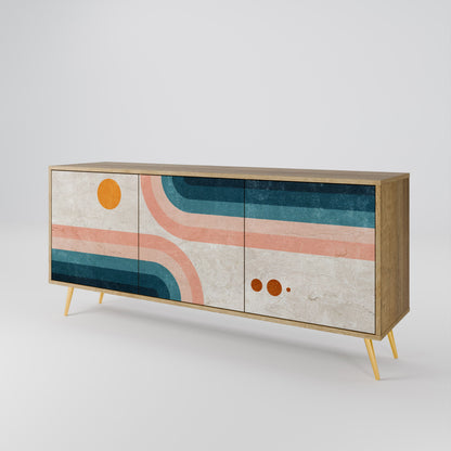 TWO HALVES 3-Door Sideboard in Oak Effect