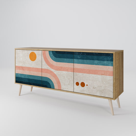 TWO HALVES 3-Door Sideboard in Oak Effect