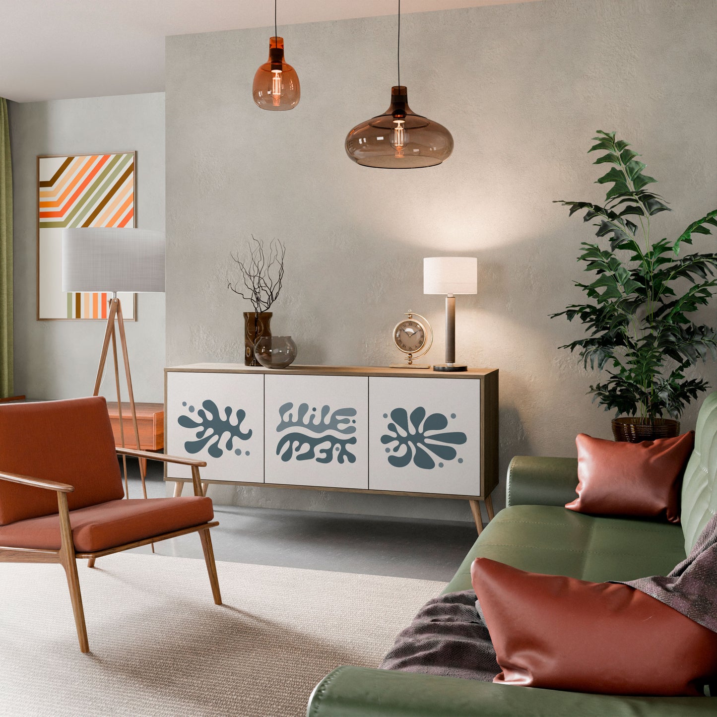 WONDERLAND VEGETATION 3-Door Sideboard in Oak Effect