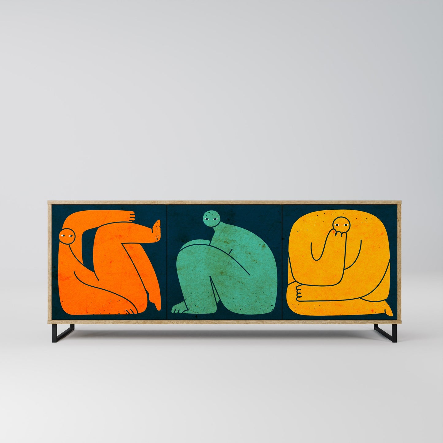 TOGETHER BUT SEPARATELY 3-Door Sideboard in Oak Effect