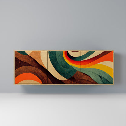 COLORFUL STRANDS 3-Door Sideboard in Oak Effect