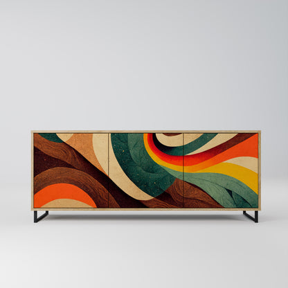 COLORFUL STRANDS 3-Door Sideboard in Oak Effect